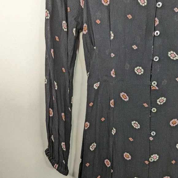 Amuse Society S Bel Air Printed Crinkle Woven Black Boho Maxi Dress - Picture 5 of 11